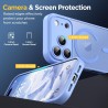 Oududianzi-Coque pour iPhone 17 Pro Compatible avec MagSafe Magnétique, Housse de Arrière Translucide Givrée PC, TPU Silicone Bu