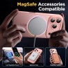 Oududianzi-Coque pour iPhone 17 Pro Compatible avec MagSafe Magnétique, Housse de Arrière Translucide Givrée PC, TPU Silicone Bu