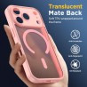 Oududianzi-Coque pour iPhone 17 Pro Compatible avec MagSafe Magnétique, Housse de Arrière Translucide Givrée PC, TPU Silicone Bu