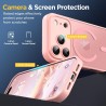 Oududianzi-Coque pour iPhone 17 Pro Compatible avec MagSafe Magnétique, Housse de Arrière Translucide Givrée PC, TPU Silicone Bu