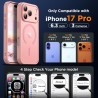 Oududianzi-Coque pour iPhone 17 Pro Compatible avec MagSafe Magnétique, Housse de Arrière Translucide Givrée PC, TPU Silicone Bu