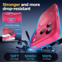 Oududianzi-Coque pour iPhone 17 Pro Compatible avec MagSafe Magnétique, Housse de Arrière Translucide Givrée PC, TPU Silicone Bu