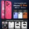 Oududianzi-Coque pour iPhone 17 Pro Compatible avec MagSafe Magnétique, Housse de Arrière Translucide Givrée PC, TPU Silicone Bu