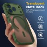 Oududianzi-coque pour iphone 17 pro compatible avec magsafe magnétique, housse de arrière translucide givrée pc, tpu silicone bu