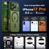 Oududianzi-coque pour iphone 17 pro compatible avec magsafe magnétique, housse de arrière translucide givrée pc, tpu silicone bu