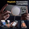 Oududianzi-coque pour iphone 17 pro compatible avec magsafe magnétique, housse de arrière translucide givrée pc, tpu silicone bu