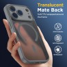 Oududianzi-coque pour iphone 17 pro compatible avec magsafe magnétique, housse de arrière translucide givrée pc, tpu silicone bu