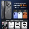 Oududianzi-coque pour iphone 17 pro compatible avec magsafe magnétique, housse de arrière translucide givrée pc, tpu silicone bu
