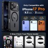 Oududianzi-Coque pour iPhone 17 Pro Compatible avec MagSafe Magnétique, Housse de Arrière Translucide Givrée PC, TPU Silicone Bu