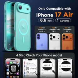 Oududianzi-Coque pour iPhone Air Compatible avec MagSafe Magnétique, Housse de Arrière Translucide Givrée PC, TPU Silicone Bumpe