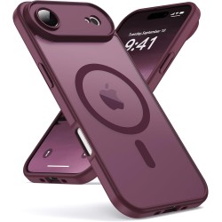 Oududianzi-Coque pour iPhone Air Compatible avec MagSafe Magnétique, Housse de Arrière Translucide Givrée PC, TPU Silicone Bumpe