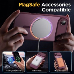 Oududianzi-Coque pour iPhone Air Compatible avec MagSafe Magnétique, Housse de Arrière Translucide Givrée PC, TPU Silicone Bumpe