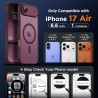 Oududianzi-Coque pour iPhone Air Compatible avec MagSafe Magnétique, Housse de Arrière Translucide Givrée PC, TPU Silicone Bumpe