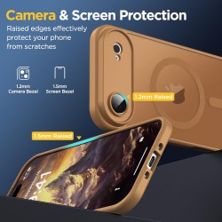 Oududianzi-coque pour iphone air compatible avec magsafe magnétique, housse de arrière translucide givrée pc, tpu silicone bumpe
