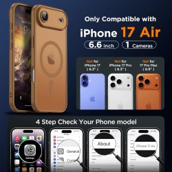 Oududianzi-coque pour iphone air compatible avec magsafe magnétique, housse de arrière translucide givrée pc, tpu silicone bumpe