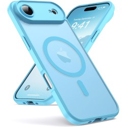 Oududianzi-coque pour iphone air compatible avec magsafe magnétique, housse de arrière translucide givrée pc, tpu silicone bumpe
