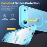 Oududianzi-coque pour iphone air compatible avec magsafe magnétique, housse de arrière translucide givrée pc, tpu silicone bumpe