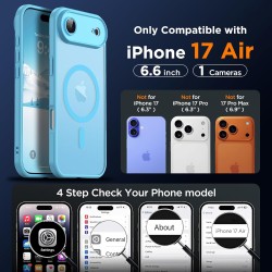 Oududianzi-coque pour iphone air compatible avec magsafe magnétique, housse de arrière translucide givrée pc, tpu silicone bumpe