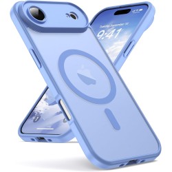 Oududianzi-Coque pour iPhone Air Compatible avec MagSafe Magnétique, Housse de Arrière Translucide Givrée PC, TPU Silicone Bumpe