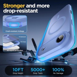 Oududianzi-Coque pour iPhone Air Compatible avec MagSafe Magnétique, Housse de Arrière Translucide Givrée PC, TPU Silicone Bumpe
