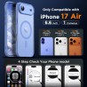 Oududianzi-Coque pour iPhone Air Compatible avec MagSafe Magnétique, Housse de Arrière Translucide Givrée PC, TPU Silicone Bumpe