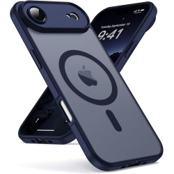 Oududianzi-coque pour iphone air compatible avec magsafe magnétique, housse de arrière translucide givrée pc, tpu silicone bumpe