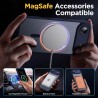 Oududianzi-coque pour iphone air compatible avec magsafe magnétique, housse de arrière translucide givrée pc, tpu silicone bumpe