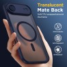 Oududianzi-coque pour iphone air compatible avec magsafe magnétique, housse de arrière translucide givrée pc, tpu silicone bumpe