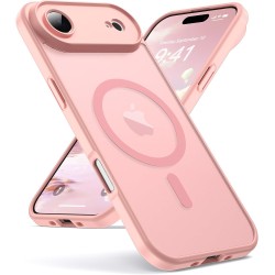 Oududianzi-Coque pour iPhone Air Compatible avec MagSafe Magnétique, Housse de Arrière Translucide Givrée PC, TPU Silicone Bumpe