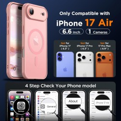 Oududianzi-Coque pour iPhone Air Compatible avec MagSafe Magnétique, Housse de Arrière Translucide Givrée PC, TPU Silicone Bumpe