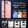 Oududianzi-Coque pour iPhone Air Compatible avec MagSafe Magnétique, Housse de Arrière Translucide Givrée PC, TPU Silicone Bumpe
