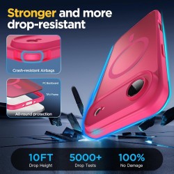 Oududianzi-Coque pour iPhone Air Compatible avec MagSafe Magnétique, Housse de Arrière Translucide Givrée PC, TPU Silicone Bumpe