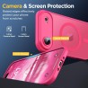 Oududianzi-Coque pour iPhone Air Compatible avec MagSafe Magnétique, Housse de Arrière Translucide Givrée PC, TPU Silicone Bumpe