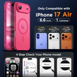 Oududianzi-Coque pour iPhone Air Compatible avec MagSafe Magnétique, Housse de Arrière Translucide Givrée PC, TPU Silicone Bumpe