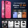 Oududianzi-Coque pour iPhone Air Compatible avec MagSafe Magnétique, Housse de Arrière Translucide Givrée PC, TPU Silicone Bumpe