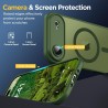 Oududianzi-coque pour iphone air compatible avec magsafe magnétique, housse de arrière translucide givrée pc, tpu silicone bumpe