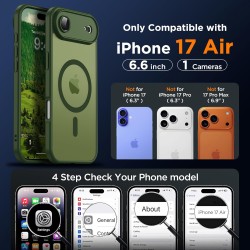 Oududianzi-coque pour iphone air compatible avec magsafe magnétique, housse de arrière translucide givrée pc, tpu silicone bumpe