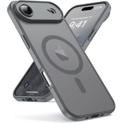 Oududianzi-coque pour iphone air compatible avec magsafe magnétique, housse de arrière translucide givrée pc, tpu silicone bumpe