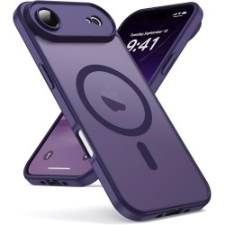 Oududianzi-Coque pour iPhone Air Compatible avec MagSafe Magnétique, Housse de Arrière Translucide Givrée PC, TPU Silicone Bumpe