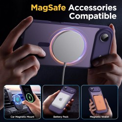 Oududianzi-Coque pour iPhone Air Compatible avec MagSafe Magnétique, Housse de Arrière Translucide Givrée PC, TPU Silicone Bumpe
