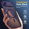 Oududianzi-Coque pour iPhone Air Compatible avec MagSafe Magnétique, Housse de Arrière Translucide Givrée PC, TPU Silicone Bumpe