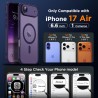 Oududianzi-Coque pour iPhone Air Compatible avec MagSafe Magnétique, Housse de Arrière Translucide Givrée PC, TPU Silicone Bumpe