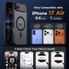 Oududianzi-Coque pour iPhone Air Compatible avec MagSafe Magnétique, Housse de Arrière Translucide Givrée PC, TPU Silicone Bumpe