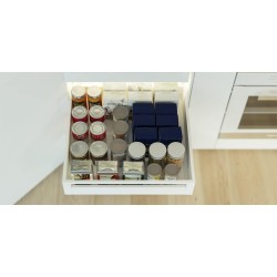 GTV - Système de Tiroirs Axis Pro, Ensemble de Tiroirs, Extraction Totale, Amortissement Intégré, Charge 40 kg, Tiroir Coulissan
