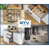 GTV - Système de Tiroirs Axis Pro, Ensemble de Tiroirs, Extraction Totale, Amortissement Intégré, Charge 40 kg, Tiroir Coulissan