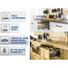 GTV - Système de Tiroirs Axis Pro, Ensemble de Tiroirs, Extraction Totale, Amortissement Intégré, Charge 40 kg, Tiroir Coulissan