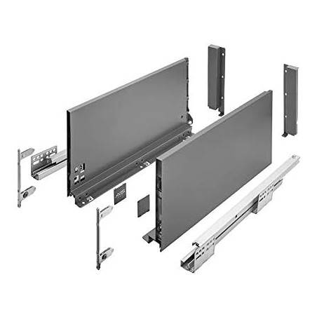 GTV - Système de Tiroirs Axis Pro, Ensemble de Tiroirs, Extraction Totale, Amortissement Intégré, Charge 40 kg, Tiroir Coulissan