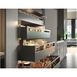 GTV - Système de Tiroirs Axis Pro, Ensemble de Tiroirs, Extraction Totale, Amortissement Intégré, Charge 40 kg, Tiroir Coulissan
