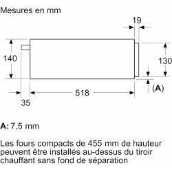 Bosch BIC7101B1, Série 8, Tiroir chauffant, 60 x 14 cm, Noir