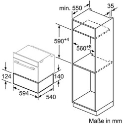 SIEMENS Tiroir chauffe plat BI510CNR0, hauteur 14 cm, Température de 40° à 80°